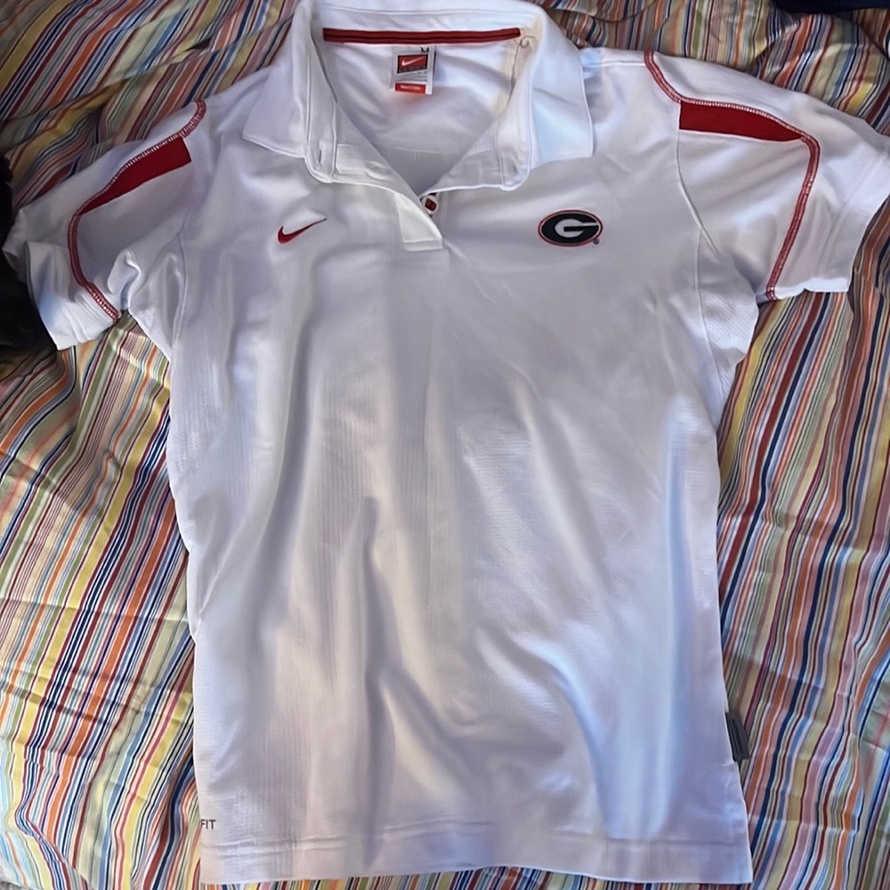 Nike White and Red Women's Polo Shirt